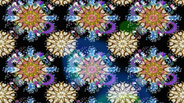 Düz Çiçek Elementleri Tasarımı. Renkli Bahar Temalı Kusursuz Arkaplan. Raster..