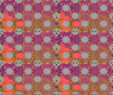 Raster illüstrasyonunda kusursuz çiçek deseni. Gri renkli çiçekler.