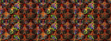 Elle çizilmiş çiçek desenli Raster çizimi. Tekstil, kumaş, ambalaj, hatıra defteri için hoş bir çiçek arkaplanı. Kahverengi ve siyah arka planda. Çocuksu tasarım.