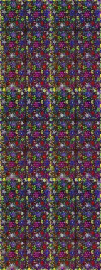 Hediye ambalaj kağıdı, tebrik kartları, posterler ve pankart tasarımı. Kahverengi ve mor renkli çiçekler. Raster düz çiçekleri pürüzsüz desen.