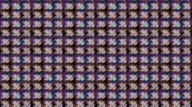 Parlak renkli çiçekleri ve kahverengi renkli yaprakları olan harika bir çiçek deseni. Moda baskıları için zarif bir şablon. Modern çiçek arkaplanı. Halk stili.