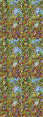 Raster deseni. Yeşil ve kahverengi el çizimi desen. Karalama çiçekleri kusursuz desen. Sanat ilham verici ve kahverengi tarzı çiçekler ve arkaplan bırakır.