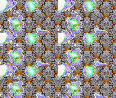 Kumaş, duvar kağıdı ve kağıt üzerine baskı yapmak için gelişen arka plan. Raster illüstrasyonu. Moda arka planında parlak buketler. Eski usul küçük çiçekli şirin bir eskiz deseni..