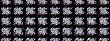 Siyah renkler ve parlak çiçekler üzerine soyut çizim deseni. Çiçeksel elementlerle süslenmiş zarif raster dokusu. Küçük çiçekte şirin bir çiçek deseni var..