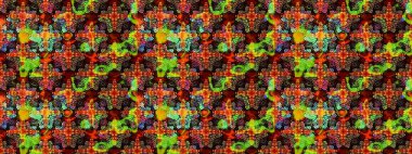 Renkli Bahar Teması eskiz kalıbı. Çocuk stili. Düz Çiçek Elementleri Tasarımı. Çiçekli çizim raster arkaplanı.