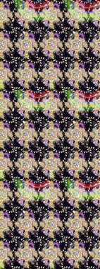 Arkaplan dokusu, duvar kağıdı, çiçek temalı siyah renkler. Soyut etnik raster çizim kalıbı. Kabile sanatı boho baskısı, klasik çiçek arkaplanı.