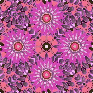 Çiçekli karalama şeklinde kusursuz vektör deseni. Nazik, narin çiçek arkaplanı. Hoş renklerde çiçekler. Kusursuz desen.