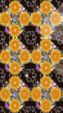 Küçük çiçekte güzel bir desen var. Raster deseni. Çiçek kolajı. Çiçek arkaplan. Doğa. - Sarı çiçekler. Çiçek bileşimi.