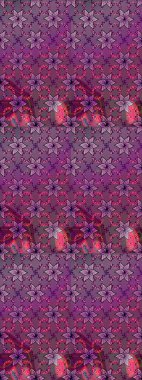 Mor renklerde. Raster illüstrasyonu. Raster illüstrasyonundaki çiçek desenli çizim. Güzel kumaş deseni.