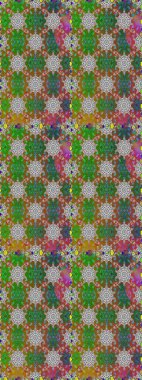 Düz Çiçek Elementleri Tasarımı. Renkli Bahar Temalı Kusursuz Arkaplan. Yeşil ve kahverengi renkli şirin çiçek desenleri. Raster Modaya uygun kumaş deseni.