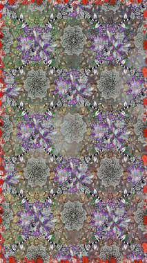 Güzel kumaş deseni. Bahar çiçekli, dikişsiz, sevimli çiçek deseni. Raster illüstrasyonu.