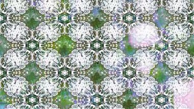 Renkli unsurlarla hareketli arka plan görüntüleri. Çiçekler. Eski model. Bayrak tarzı. Video kaydı. Şablon. Döngü. Kusursuz.. 