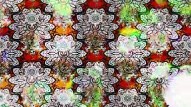 Renkli unsurlarla hareketli arka plan görüntüleri. Çiçekler. Eski model. Bayrak tarzı. Video kaydı. Şablon. Döngü. Kusursuz.. 