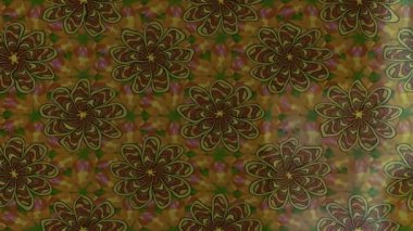 Renkli unsurlarla hareketli arka plan görüntüleri. Çiçekler. Eski model. Bayrak tarzı. Video kaydı. Şablon. Döngü. Kusursuz.. 