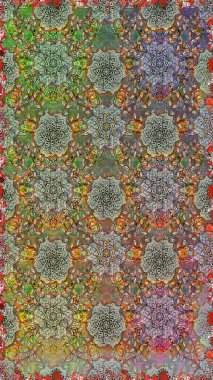 Raster illüstrasyonu. El çizimi. Çiçekler, dallar, bitkiler ve çiçekler. Güzel kumaş deseni.