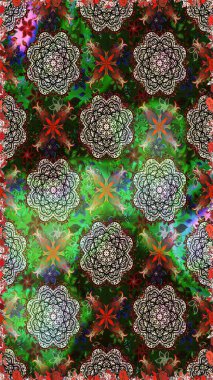 Sevimli çiçek raster deseni. Kusursuz Renksiz Bahar Temalı Kusursuz Arkaplan. Düz Çiçek Elementleri Tasarımı. Gri ve yeşil renkte çiçekler.