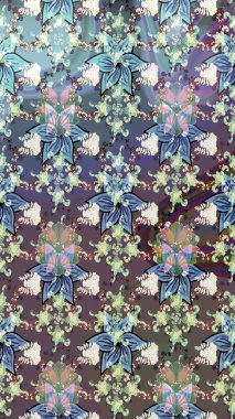 Tarafsız renklerde şirin tekstil tarzında. Çiçek duvar kâğıdı. Raster illüstrasyonu. Renkli çizim kalıbı. Çiçek arka planı.