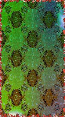 Renkli Yaz Temalı Kusursuz Arkaplan. Düz Çiçek Elementleri Tasarımı. Güzel kumaş deseni. Raster illüstrasyonunda trendsiz çiçek deseni.