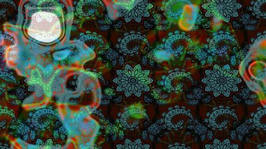 Mavi ve kahverengi renkte zarif çiçekli suluboya. Renkli Bahar Teması eskiz kalıbı. Düz Çiçek Elementleri Tasarımı. Raster illüstrasyonu.