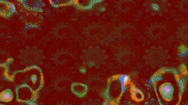 Raster çiçek desenli çiçek deseni, yapraklar, dekoratif elementler, sıçrama, lekeler, el çizimi kontur çizgileri ve Doodle çizim stili, grafik raster çizim çizimi.