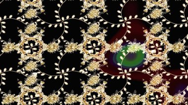 Raster illüstrasyonu. Güzel kumaş deseni. Bahar çiçekli, dikişsiz çiçek deseni..