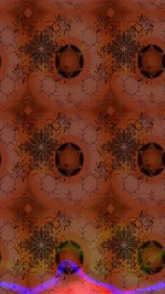 Raster illüstrasyonu. Kahverengi renkli çiçekler. Çiçek desenli çizim. Raster illüstrasyonu. Asya tekstil tarzında.