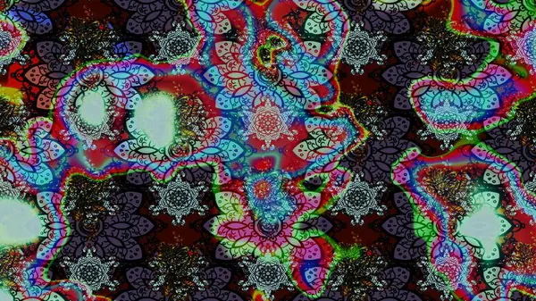 Renkli Bahar Teması eskiz kalıbı. Şirin çiçek elementleri. Raster illüstrasyonu. Taslak desenli, modaya uygun kumaş deseni. Düz Çiçek Elementleri Tasarımı.