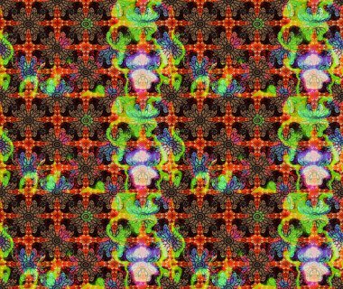 Siyah üstüne siyah. El çizimi çiçek unsurları olan soyut çizim raster deseni. Çiçekli ipek eşarp. 1950-1960 motifleri. Retro tekstil tasarım koleksiyonu.