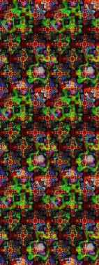 Parlak renkli çiçekli ve siyah yapraklı harika bir çiçek deseni. Moda baskıları için zarif bir şablon. Modern çiçek arkaplanı. Halk stili.