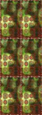 Renkli Bahar Temalı Kusursuz Arkaplan. Düz Çiçek Elementleri Tasarımı. Kahverengi ve yeşil renkli çiçekler. Çiçeksiz desenli arka plan, yaz çiçekleri..