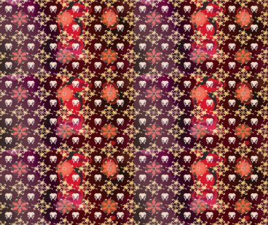 Simple cute pattern in small-scale flowers. Raster illustration. Floral sketch background for textile or book covers, manufacturing, wallpapers, print, gift wrap and scrapbooking.