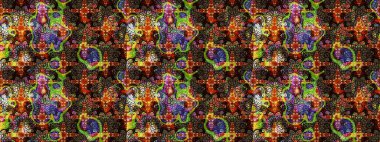 Çiçekli çizim şekli. Kahverengi ve siyah renkli çiçekler. Düz Çiçek Elementleri Tasarımı. Renkli Bahar Teması çizim şablonu.