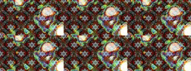 Sevimli çiçek raster deseni. Kahverengi ve gri renkli çiçekler. Renkli Bahar Teması eskiz kalıbı. Düz Çiçek Elementleri Tasarımı.