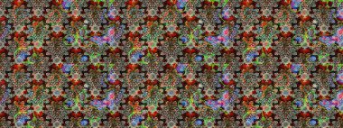 Fantezi çiçekli eskiz deseni, doğal duvar kağıdı, çiçek desenli kıvrım çizimi. Paisley el çizimi elementler. Ev dekoru.