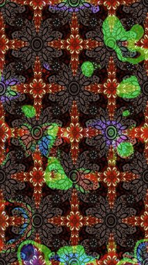 Düz Çiçek Elementleri Tasarımı. Raster illüstrasyonundaki çiçek desenli çizim. Kahverengi ve siyah renkli çiçekler. Renkli Bahar Teması çizim şablonu.