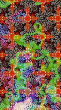 Çiçek kolajı. Küçük çiçekte güzel bir desen var. Çiçek arkaplan. -yeşil ve bej çiçekler. Çiçek kompozisyonu. Raster deseni. Doğa.