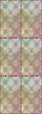 Süslü kumaş deseni. Raster illüstrasyonunda kusursuz çiçek deseni. Renkli Bahar Temalı Kusursuz Arkaplan. Düz Çiçek Elementleri Tasarımı.