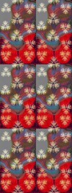 El çizimi. Çiçekli, yapraklı, çiçek desenli eskiz. Raster illüstrasyonu.