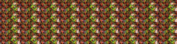 Raster illüstrasyonundaki çiçek desenli çizim. Siyah ve kahverengi renkte çiçekler.