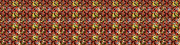 Raster - stok. Eskiz arkaplan modeli. Yapraklı çiçekler ve kırmızı ve siyah renkli papatya çiçekleri..