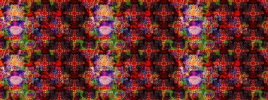 Raster illüstrasyonu. Kırmızı ve kahverengi renkte çiçekler. Küçük çiçekte sevimli çiçek deseni var..