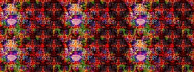 Raster illüstrasyonu. Kırmızı ve kahverengi renkte çiçekler. Küçük çiçekte sevimli çiçek deseni var..