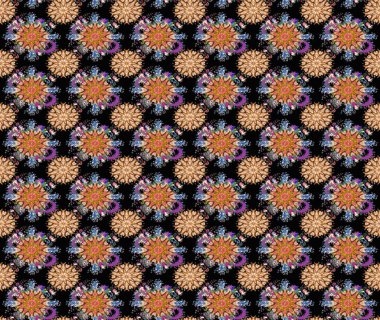 Düz Çiçek Elementleri Tasarımı. Sevimli çiçek raster deseni. Modaya uygun kumaş deseni. Renkli Yaz Teması çizim şablonu.