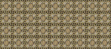 Raster altın desen. Kusursuz altın desenli bukleler. Doğu tarzı arabesk. Altın elementli gri, kahverengi ve bej renkler. Raster illüstrasyonu.