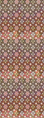 Motley illüstrasyonu. Kahverengi çiçekli bahar çiçekleri. Küçük renkli çiçekler. Moda baskıları için zarif bir şablon. Küçük çiçekte şirin desenler.