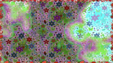 Tekrar eden çiçek arkaplanı, zarif yeşil ve nötr çiçek duvar kağıdı. Çiçek desenleri yeşil ve nötr renklerde, el yapımı papatyalar, papatyalar.