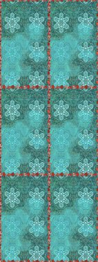 Raster illüstrasyonu. Tropik, dikişsiz çiçek deseni. Mavi ve yeşil renkte çiçekler.