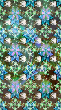 Vadinin yeşil renkli çiçekleri. Çiçeksel çizim kalıbının çizimi.