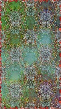 Küçük çiçekteki sevimli çiçek deseni. Yeşil ve kahverengi renkte çiçekler.