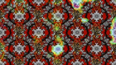 Çiçek ve yapraklı çiçek deseni. Küçük çiçekli şirin bir desen. Raster illüstrasyonu.